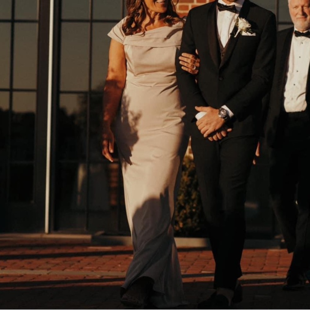 Beige La Femme Evening Gown